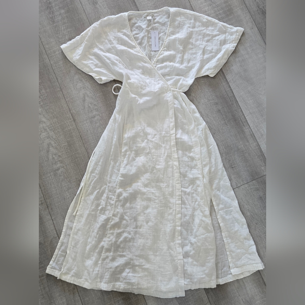 Outerknown | White Meraki Wrap Dress, size SP
